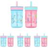 imageContigo Kids Leighton Straw Tumbler with SpillProof LeakProof Lid 14oz Blue PoppyNarwhalsBlue Raspberry  Azalea