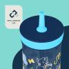imageContigo Kids Leighton Straw Tumbler with SpillProof LeakProof Lid 14oz Blue PoppyNarwhalsBlueberry  Jade
