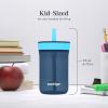 imageContigo Kids Leighton Straw Tumbler with SpillProof LeakProof Lid 14oz Blue PoppyNarwhalsBlueberryBlue Raspberry