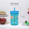 imageContigo Kids Leighton Straw Tumbler with SpillProof LeakProof Lid 14oz Blue PoppyNarwhalsJuniperBlue Forest