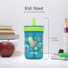 imageContigo Kids Leighton Straw Tumbler with SpillProof LeakProof Lid 14oz Blue PoppyNarwhalsLime  Juniper