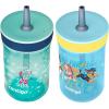 imageContigo Kids Leighton Straw Tumbler with SpillProof LeakProof Lid 14oz Blue PoppyNarwhalsPaw Patrol