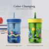imageContigo Kids Leighton Straw Tumbler with SpillProof LeakProof Lid 14oz Blue PoppyNarwhalsPaw Patrol Color Changing