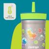 imageContigo Kids Leighton Straw Tumbler with SpillProof Lid 12oz RaspberryAzaleaSpacecraftJuniper Lid