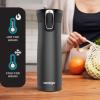 imageContigo West Loop Stainless Steel VacuumInsulated Travel Mug with SpillProof Lid Keeps Drinks Hot up to 5 Hours and Cold up to 12 Hours 16oz Matte BlackLicorice Metallic