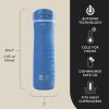 imageContigo x Ally Love Jackson Chill 20 Stainless Steel Spill Proof Water Bottle with AutoPop Lid BPA Free 24oz LicoriceStellar Jay