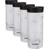 imageContigo Huron 16oz VacuumInsulated Stainless Steel Travel Mug LeakProof Lid Keeps Drinks Hot or Cold for Hours White Marble Finish Fits Most Cup Holders amp Brewers16 Ounces Pack of 4