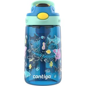 imageContigo Kids Cleanable AUTOSPOUT Water Bottle 14oz 2 Pack Strawberry Ice CreamJuniperDinos  Blue PoppySharks