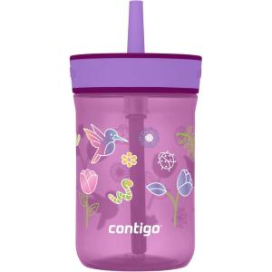 imageContigo Kids Leighton Straw Tumbler with SpillProof LeakProof Lid 14oz Blue PoppyNarwhalsGrapeTulips