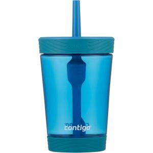 imageContigo Kids Leighton Straw Tumbler with SpillProof LeakProof Lid 14oz Blue PoppyNarwhalsGummy