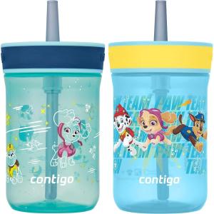 imageContigo Kids Leighton Straw Tumbler with SpillProof LeakProof Lid 14oz Blue PoppyNarwhalsPaw Patrol