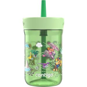 imageContigo Kids Leighton Straw Tumbler with SpillProof LeakProof Lid 14oz Blue PoppyNarwhalsPaw Patrol Dino Treks