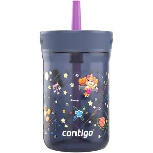 imageContigo Kids Leighton Straw Tumbler with SpillProof LeakProof Lid 14oz Blue PoppyNarwhalsPaw Patrol Space Zodiac