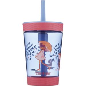 imageContigo Kids Leighton Straw Tumbler with SpillProof LeakProof Lid 14oz Blue PoppyNarwhalsRaining Cats  Dogs