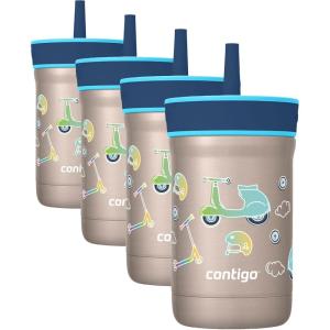imageContigo Kids Leighton Straw Tumbler with SpillProof Lid 12oz RaspberryAzaleaJuniper Scootin By GFX