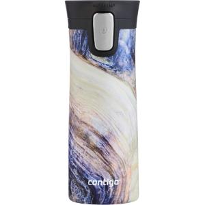 imageContigo Pinnacle VacuumInsulated Stainless Steel Travel Mug with SpillProof Lid Reusable Coffee Cup or Water Bottle with LeakProof Lid Keeps Drinks Hot or Cold for Hours 14oz White MarbleTwilight Shell