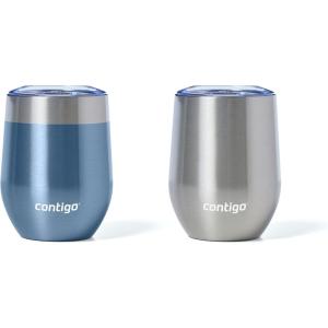 imageContigo River North Stainless Steel Wine Tumbler with SpillProof Lid LeakProof 12oz Reusable Wine Glass Dishwasher Safe amp Keeps Drinks Hot or Cold for Hours Sunbeam Gold16 Ounces