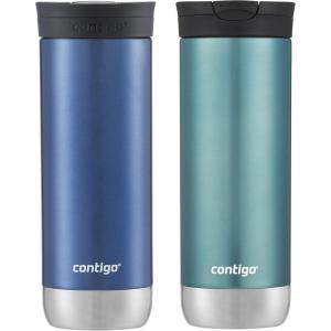 imageContigo SNAPSEAL Insulated Stainless Steel Travel Mug 20oz Blue Corn amp Bubble TeaBlue Corn  Bubble Tea