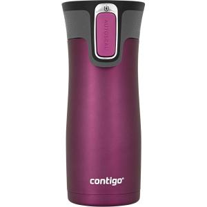 imageContigo West Loop 20 LeakProof SpillProof Insulated Stainless Steel Travel Mug 16oz Licorice MetallicMatte Radiant Orchid