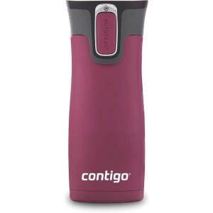 imageContigo West Loop Stainless Steel VacuumInsulated Travel Mug with SpillProof Lid Keeps Drinks Hot up to 5 Hours and Cold up to 12 Hours 16oz Matte BlackPassion Fruit