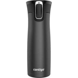 imageContigo West Loop Stainless Steel VacuumInsulated Travel Mug with SpillProof Lid Keeps Drinks Hot up to 5 Hours and Cold up to 12 Hours 16oz Matte BlackLicorice Metallic
