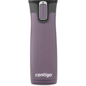 imageContigo West Loop Stainless Steel VacuumInsulated Travel Mug with SpillProof Lid Keeps Drinks Hot up to 5 Hours and Cold up to 12 Hours 16oz Matte BlackDark Plum