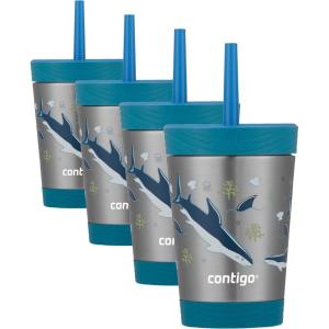 imageContigo Kids SpillProof Stainless Steel Tumbler with Straw and THERMALOCK 12oz Gummy with SharkGummy with Shark