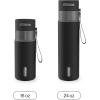imageContigo AutoSeal 24 oz Stainless Steel VacuumInsulated Water Bottle with Leakproof PushButton Spout amp Lock Carry Strap BPAFree amp LeadFree Dishwasher SafeLicorice Gunmetal