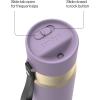 imageContigo AutoSeal 24 oz Stainless Steel VacuumInsulated Water Bottle with Leakproof PushButton Spout amp Lock Carry Strap BPAFree amp LeadFree Dishwasher SafePurple Carrot Champagne