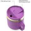 imageContigo SnapSeal 20 oz Stainless Steel VacuumInsulated Water Bottle with Leakproof AutoClose Lid StrawCompatible amp Side Handle BPAFree amp LeadFree Dishwasher SafeGalactic Champagne