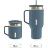 imageContigo SnapSeal 20 oz Stainless Steel VacuumInsulated Water Bottle with Leakproof AutoClose Lid StrawCompatible amp Side Handle BPAFree amp LeadFree Dishwasher SafeDenim Champagne