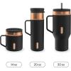 imageContigo SnapSeal 20 oz Stainless Steel VacuumInsulated Water Bottle with Leakproof AutoClose Lid StrawCompatible amp Side Handle BPAFree amp LeadFree Dishwasher SafeLicorice Bronze