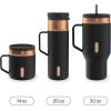 imageContigo SnapSeal 20 oz Stainless Steel VacuumInsulated Water Bottle with Leakproof AutoClose Lid StrawCompatible amp Side Handle BPAFree amp LeadFree Dishwasher SafeLicorice Bronze