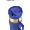 imageContigo SnapSeal 20 oz Stainless Steel VacuumInsulated Water Bottle with Leakproof AutoClose Lid StrawCompatible amp Side Handle BPAFree amp LeadFree Dishwasher SafeWild Indigo Champagne