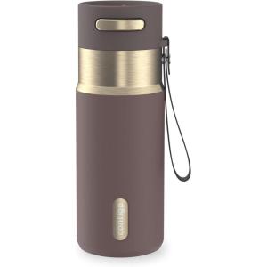 imageContigo AutoSeal 24 oz Stainless Steel VacuumInsulated Water Bottle with Leakproof PushButton Spout amp Lock Carry Strap BPAFree amp LeadFree Dishwasher SafeTerra Champagne