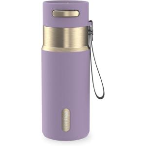 imageContigo AutoSeal 24 oz Stainless Steel VacuumInsulated Water Bottle with Leakproof PushButton Spout amp Lock Carry Strap BPAFree amp LeadFree Dishwasher SafePurple Carrot Champagne