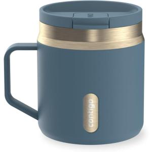 imageContigo SnapSeal 20 oz Stainless Steel VacuumInsulated Water Bottle with Leakproof AutoClose Lid StrawCompatible amp Side Handle BPAFree amp LeadFree Dishwasher SafeDenim Champagne