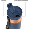 imageContigo DualSip 24 oz Stainless Steel VacuumInsulated Water Bottle with Carry Strap amp 2in1 Leakproof Lid Straw or Spout BPAFree amp LeadFree Dishwasher SafeAbyss Bronze