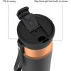 imageContigo DualSip 24 oz Stainless Steel VacuumInsulated Water Bottle with Carry Strap amp 2in1 Leakproof Lid Straw or Spout BPAFree amp LeadFree Dishwasher SafeLicorice Bronze