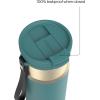 imageContigo DualSip 24 oz Stainless Steel VacuumInsulated Water Bottle with Carry Strap amp 2in1 Leakproof Lid Straw or Spout BPAFree amp LeadFree Dishwasher SafeMineral Teal Champagne