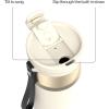 imageContigo DualSip 24 oz Stainless Steel VacuumInsulated Water Bottle with Carry Strap amp 2in1 Leakproof Lid Straw or Spout BPAFree amp LeadFree Dishwasher SafeOatmilk Champagne
