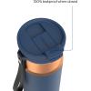 imageContigo DualSip 24 oz Stainless Steel VacuumInsulated Water Bottle with Carry Strap amp 2in1 Leakproof Lid Straw or Spout BPAFree amp LeadFree Dishwasher SafeAbyss Bronze