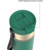 imageContigo DualSip 24 oz Stainless Steel VacuumInsulated Water Bottle with Carry Strap amp 2in1 Leakproof Lid Straw or Spout BPAFree amp LeadFree Dishwasher SafeDark Emerald Champagne