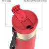 imageContigo DualSip 24 oz Stainless Steel VacuumInsulated Water Bottle with Carry Strap amp 2in1 Leakproof Lid Straw or Spout BPAFree amp LeadFree Dishwasher SafeGoji Berry Champagne