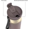imageContigo DualSip 24 oz Stainless Steel VacuumInsulated Water Bottle with Carry Strap amp 2in1 Leakproof Lid Straw or Spout BPAFree amp LeadFree Dishwasher SafeTerra Champagne