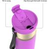 imageContigo DualSip 24 oz Stainless Steel VacuumInsulated Water Bottle with Carry Strap amp 2in1 Leakproof Lid Straw or Spout BPAFree amp LeadFree Dishwasher SafeGalactic Champagne