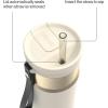 imageContigo SnapSeal 16 oz Stainless Steel VacuumInsulated Water Bottle with Leakproof AutoClose Lid StrawCompatible amp Carry Strap BPAFree amp LeadFree Dishwasher SafeOatmilk Champagne