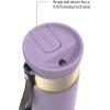 imageContigo SnapSeal 16 oz Stainless Steel VacuumInsulated Water Bottle with Leakproof AutoClose Lid StrawCompatible amp Carry Strap BPAFree amp LeadFree Dishwasher SafePurple Carrot Champagne