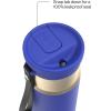 imageContigo SnapSeal 16 oz Stainless Steel VacuumInsulated Water Bottle with Leakproof AutoClose Lid StrawCompatible amp Carry Strap BPAFree amp LeadFree Dishwasher SafeWild Indigo Champagne
