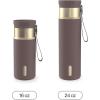 imageContigo SnapSeal 16 oz Stainless Steel VacuumInsulated Water Bottle with Leakproof AutoClose Lid StrawCompatible amp Carry Strap BPAFree amp LeadFree Dishwasher SafeTerra Champagne